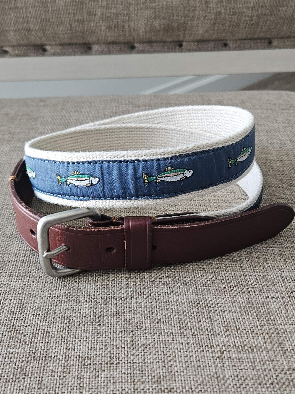 J. Crew Factory Men's Fish Ribbon Belt Size 34